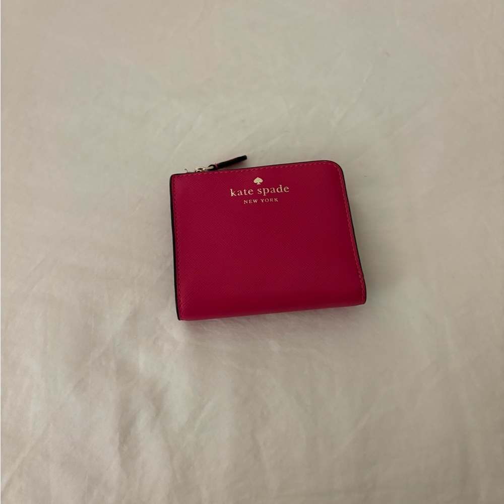 kate spade Hot Pink Zip Around Compact Wallet
